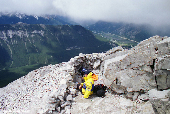 The lee summit of Tunnel Mountain in Alberta Canada