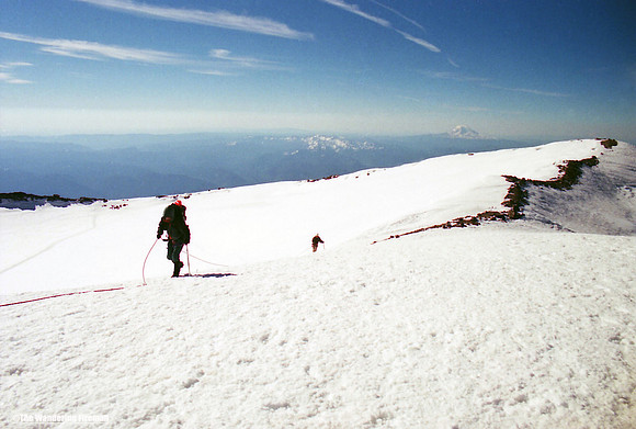 Beginning the descent of Mount Ranier in Washinton State