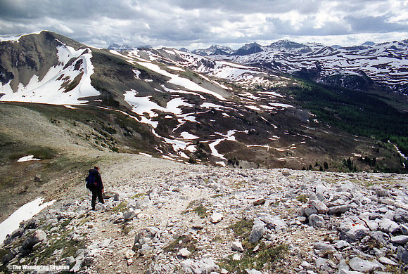 Reaching the summit of a mountain in Alberta Canada