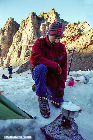 Melting snow at camp Shurman on Mount Ranier in Washington State
