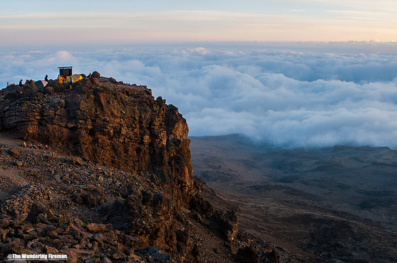 "Hiking the Machame trail on Kilimanjaro in Tanzania."