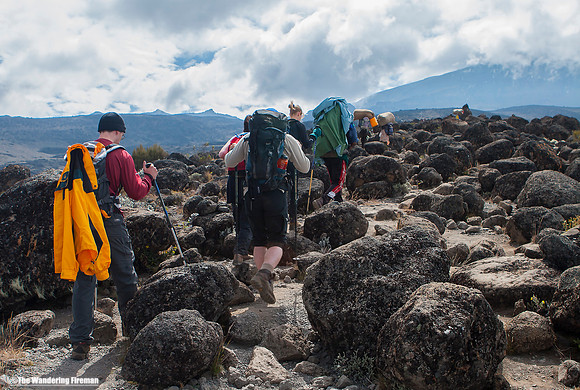 "Hiking the Machame trail on Kilimanjaro in Tanzania"