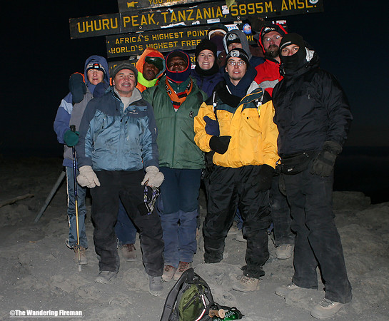 "Hiking the Machame trail on Kilimanjaro in Tanzania."