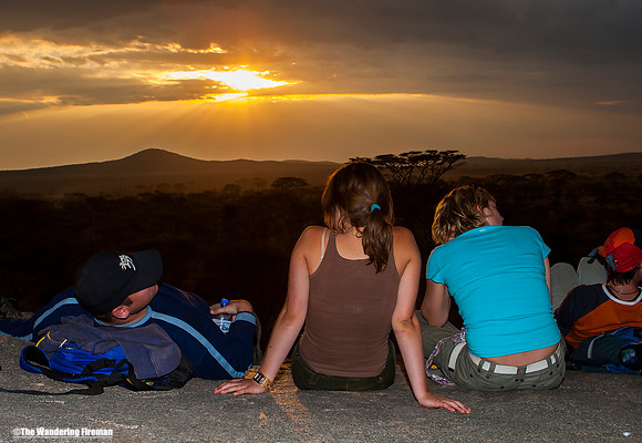 "Beautiful sunset in Tanzania on the Maasai Mara"