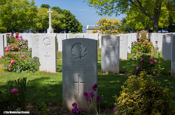 Fallen Canadian soldier gravesite in Normandy France