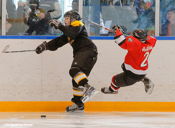 Crushing body check in ice hockey body check