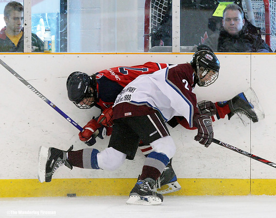 Crushing body check in ice hockey
