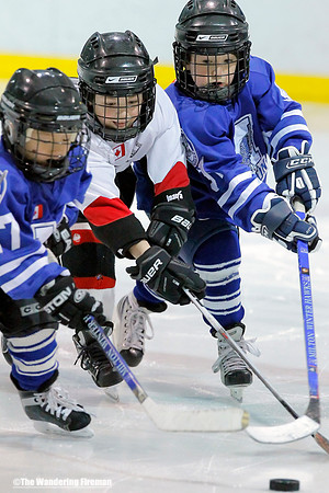 Chasing after the puck