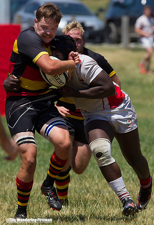 Headlock on a rugby opponent