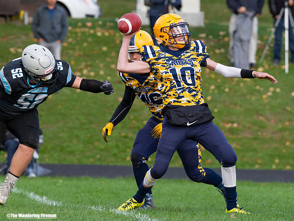 Quarterback sets to throw a pass