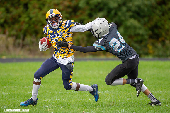 Fending off the tackle