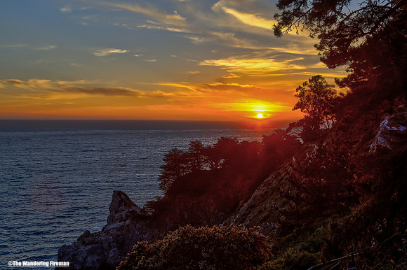 Sunset over coastal highway one