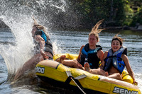 Teen falls from a tube being pulled behind a boat