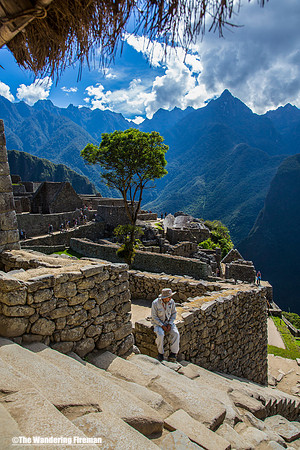 Man resting at Machu Picchu