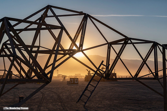 Art project under construction at Burning Man