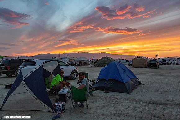Campers at Burning Man in Black Rock City Nevada