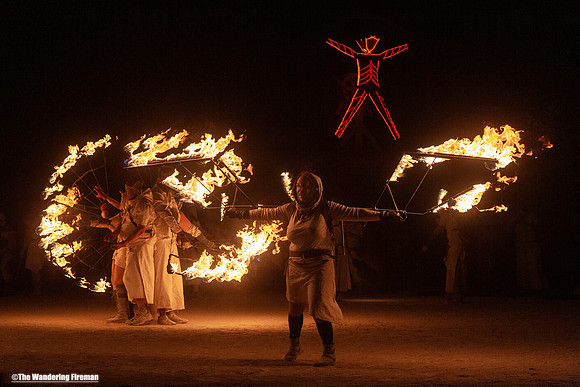 Fire performers at Burning Man 2016
