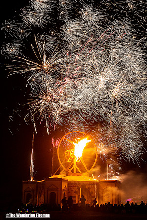 The burn of the 2016 "Man" at Burning Man