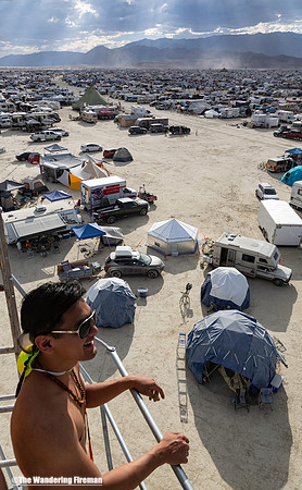 Looking out over the playa at Burning Man 2016