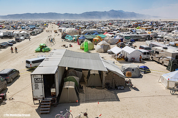 The landscape of the playa of Burning Man