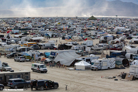 The density of the playa population at Burning Man