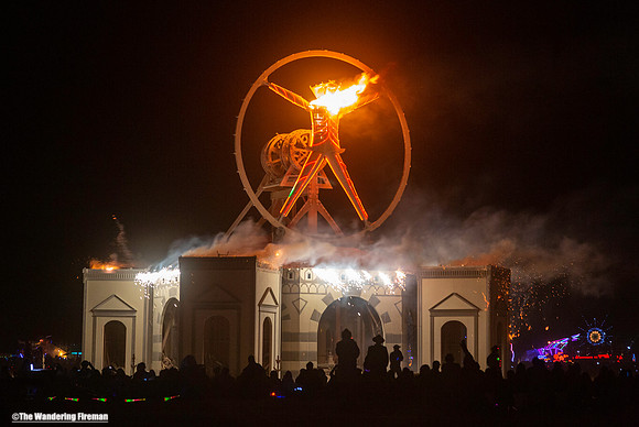 The Man burns at the Burning Man festival