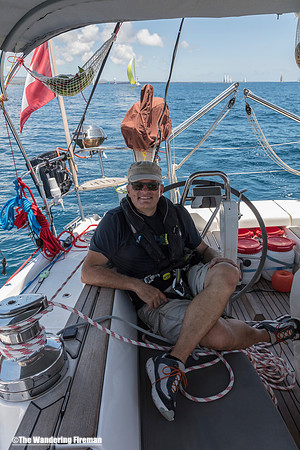 Captain Nikki Schmidt at the helm of the Aranui yacht