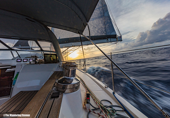 Sunset aboard the Aranui Yacht on the Pacific