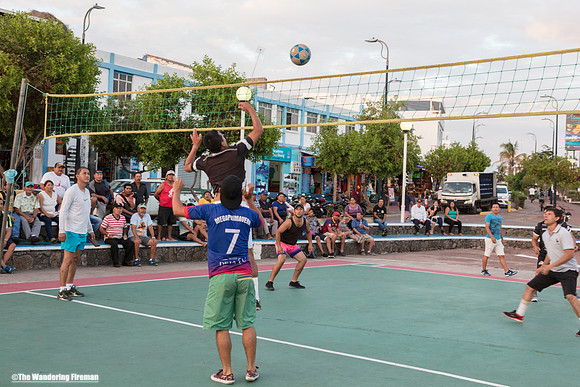 Volleyball in downtown Puerto Ayoro Santa Cruz Galapagos Islands