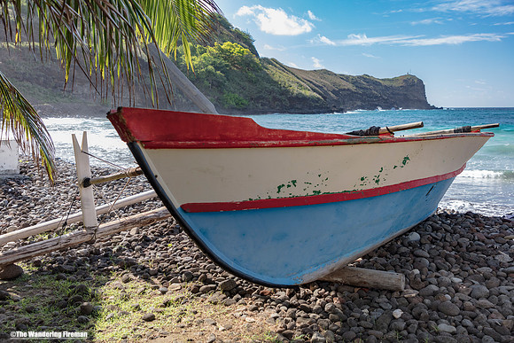 Boat on the shore of Hiva Oa, French Polynesia