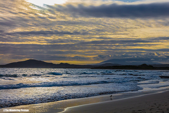Scenic sunset on Isabela Island of the Galapagos Islands