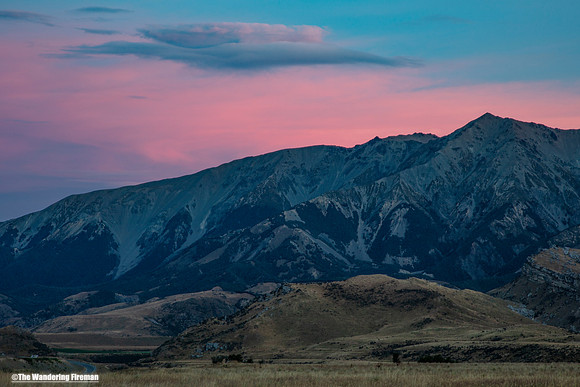 Beautiful sunset sky in Arthurs Pass New Zealand