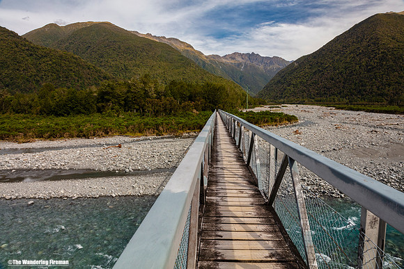 Bridge over the Waimakariri river in Arthurs Pass New Zealand