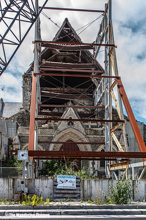 Damaged Christchurch Cathedral in Christchurch New Zealand