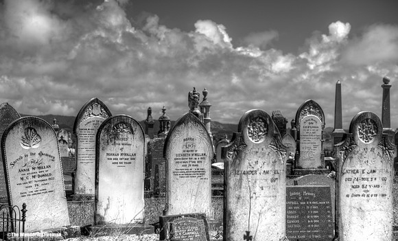 Headstones in a cemetary on the north island of New Zealand