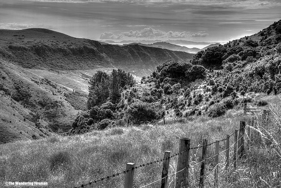 Monochrome landscape of New Zealand