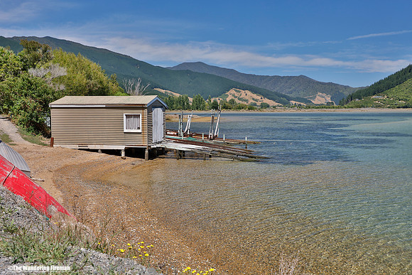 Small house by the sea in the south island of New Zealand