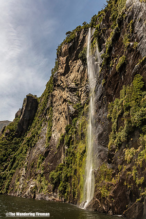 Waterfall in Milford Sound New Zealand 2