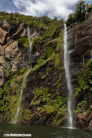 Waterfalls in Milford Sound New Zealand 9