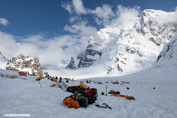 Base camp on Denali in Alaska