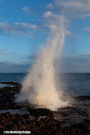 Blowhole of Kauai Hawaii coastline