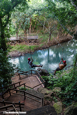 Dual zip lines in Kauai Hawaii
