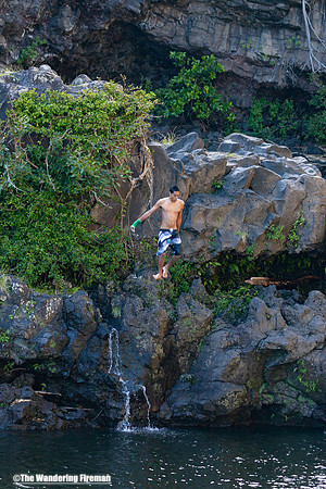 Jumper into a pool in Maui Hawaii