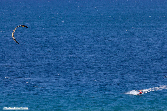 Kite surfer on the ocean in Maui Hawaii