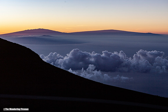 The big island of Hawaii as seen from Haleakala on Maui