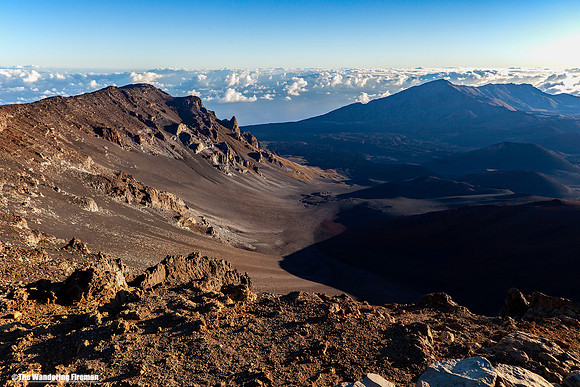 The crater of Haleakala on Maui Hawaii