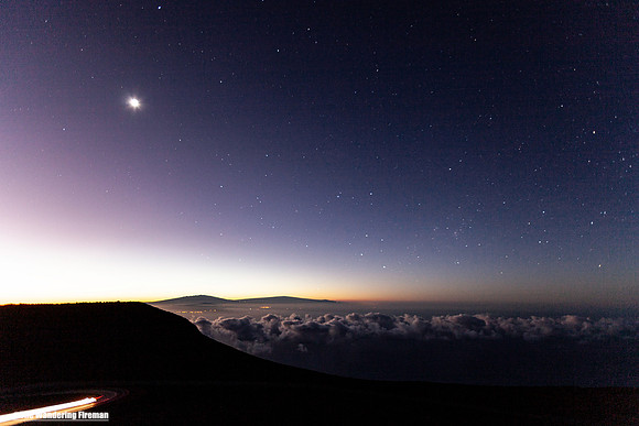 The sun rises on Haleakala over Maui Hawaii