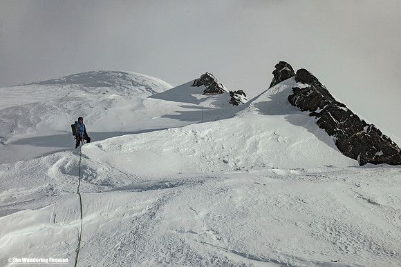 Descending toward Zebra rocks of Denali, Alaska, the highest mountain in North America 7