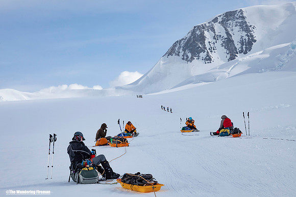 Resting on the glacier of Denali, Alaska, the highest mountain in North America 2