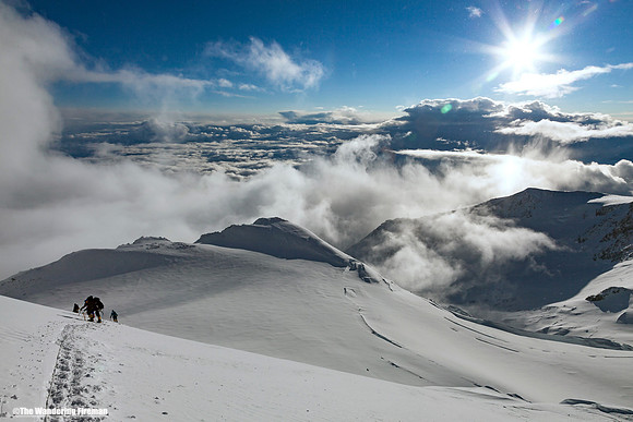 Traversing down the Autobahn of Denali, Alaska, the highest mountain in North America